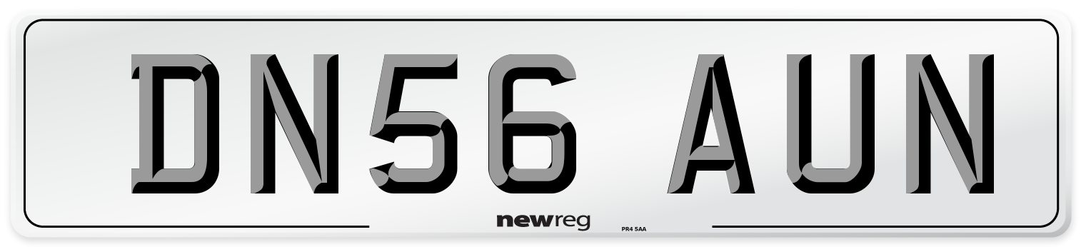 DN56 AUN Number Plate from New Reg